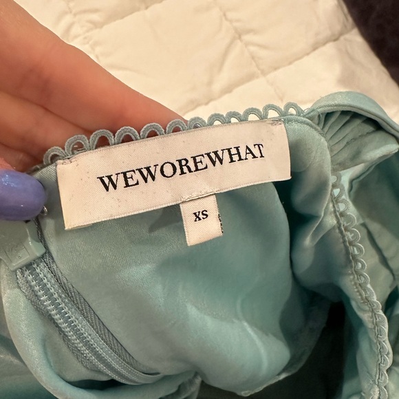 WeWoreWhat corset ruffle midi dress in blue - Picture 6 of 9